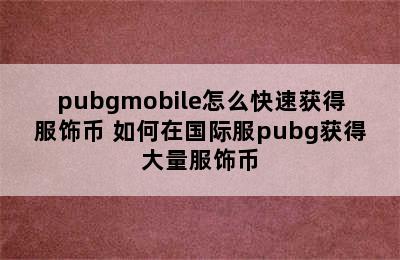 pubgmobile怎么快速获得服饰币 如何在国际服pubg获得大量服饰币